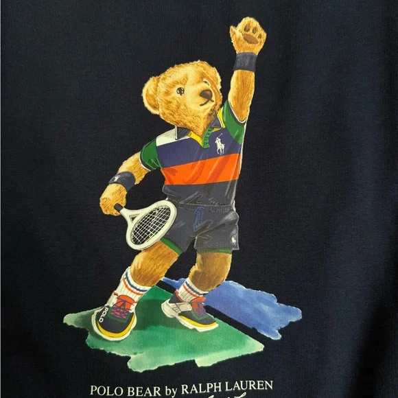 USOPEN Ralph Lauren Navy crewneck with Tennis Bear